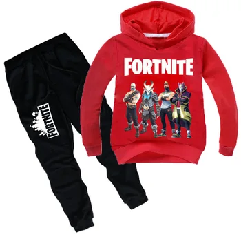 Kaujas Spēle Zēniem Apģērbu Fortnite Rudens Pavasara Virsdrēbes Topi+bikses 2 Gab Apģērbu Komplekti Bērniem ar garām Piedurknēm Hoodies Drēbes Uzvalku