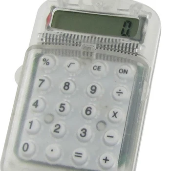 Skaidrs, Plastmasas Korpusā 8 Cipari Elektronisko Mini Kalkulators w Keychain