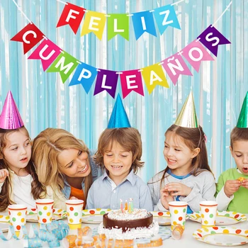 1gb spāņu Vēstuli Karoga Dzimšanas dienā, daudz laimes Dzimšanas dienā Banner Rotājumus Bērniem Pieaugušo Dzimšanas dienas svinības Fons Kulons Dekori
