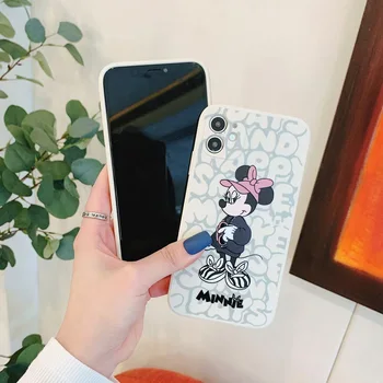 Modes Mickey Mouse pāri kawayi tālrunis lietā Par iphone 7 8 plus 7plus XS XR X XSMAX mīksta silikona TPU aizmugurējo vāciņu capa