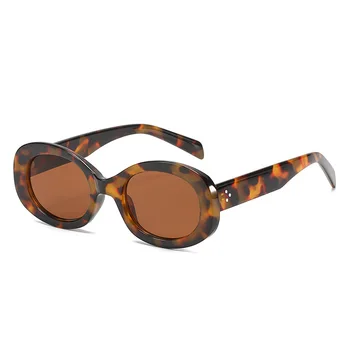Modes Ovālas formas Saulesbrilles Sieviešu Jelly Krāsu Retro Nagu Eyewear Zīmola Dizainere Vīriešiem, Violeta Tēja, Saules Brilles Toņos UV40