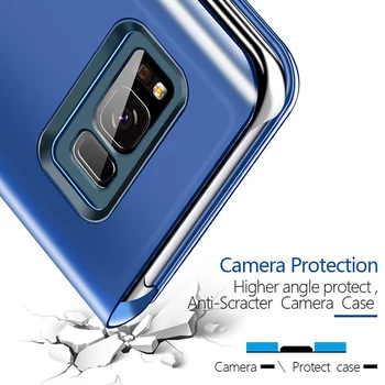 Spogulis Smart Flip Case For Samsung Galaxy A11 Gadījumos Etui Ādas Vāciņu Samsung A11 11 A1 1 GalaxyA11 Magnētisko Gadījumā