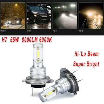 2020 Augstas Kvalitātes H7 LED Lukturu Spuldzes Conversion Kit Hi/Lo Gaismas 55W 8000LM 6000K Super Spilgti Bez Kavēšanās Apgaismojums