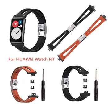 Ādas Siksna, Lai Huawei Skatīties FIT Aproce Band tīrtoņa Krāsu Watchbands Aproces Nomaiņa Datumi