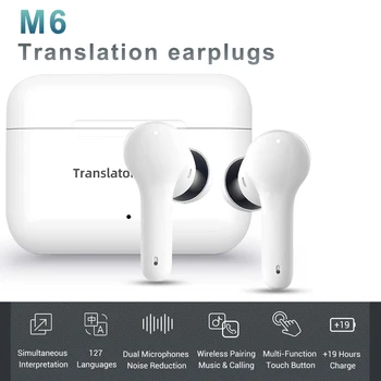JAUNU HGDO M6 Tulkošanas Austiņas 127 Valodās instant Tulkots Smart Balss Tulkotājs Bezvadu Bluetooth Tulkotājs Earphon