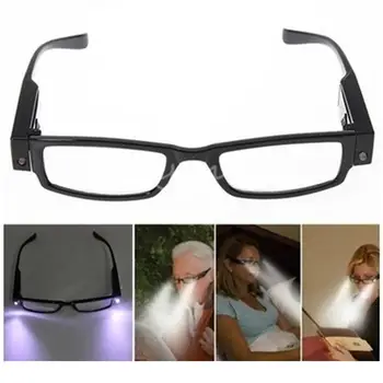Unisex Rimmed Lasīšanas Brilles Brilles, Briļļu Lupa ar LED Gaismas