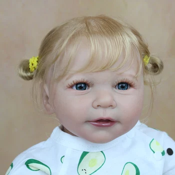 55 CM 3D-Krāsas Ādu Mīkstu Silikona Atdzimis Bērnu Lelle Rotaļlietu Meitene Spilgti 22 Collu Princese Lisa Bebe Saģērbt Dzīvs Dāvanu