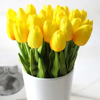 10PCS Tulip Mākslīgo Ziedu Pušķi, Mākslīgo Viltus Ziedu Kāzu Dekorēšana, Puķes Mājās Garen Dekori