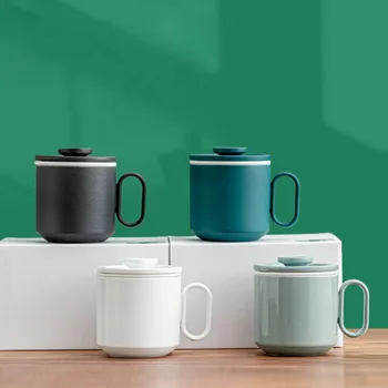 Radošās Keramikas Tējas Krūze Ar Filtru un Vāciņu Personalizētu Ziedu Tējas Tase Ceļojumu Birojs Drinkware Labākā Dāvana Tēvam Boss Vīriešu
