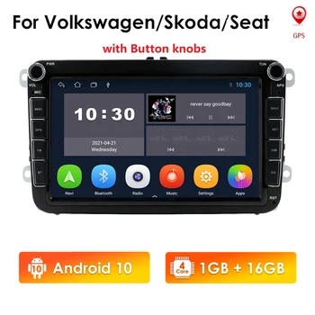 Android10 Auto Navi Multimidia Stereo VW Golf Passat B6 Touran Polo Skoda Octavia Seat Altea Tiguan Jetta GPS Radio Atskaņotājs BT