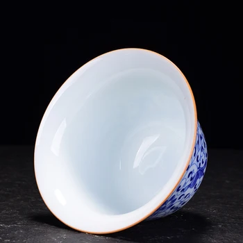Jingdezhen Lotus Keramikas Tējas Tureen Zilā un Baltā Porcelāna Bļoda Ķīniešu KungFu Gaiwan Pilnu Krāsu Vidēja Tējas Bļodā Tējas Accessori