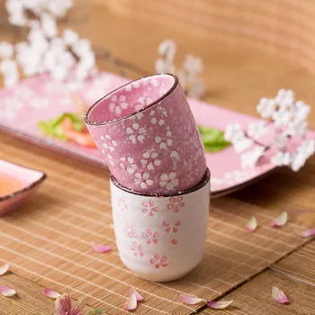 Japāņu Stila Keramikas Underglaze Tējas Tase Radošo Sakura Modelis Keramikas Tasi Kafijas Tasi Sulas Tasi Piena Tases, Vīna Tumbleri