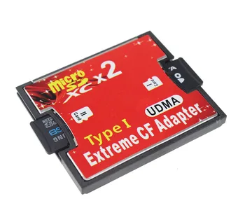 2018 Augstums Kvalitāti Red Dual Slots Micro SD SDHC SDXC TF uz KF Adapteris MicroSD līdz Ārkārtējas Compact Flash Tips I Karti Konvertētājs