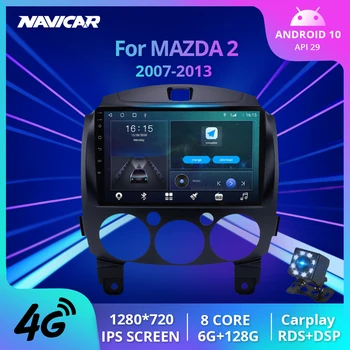 2 Din Android 10.0 Auto Radio Mazda 2 2007. - 2013. Gadam Automašīnas Multivides Video Atskaņotājs, GPS Navigācijas Autoradio 2 Din Stereo Uztvērējs