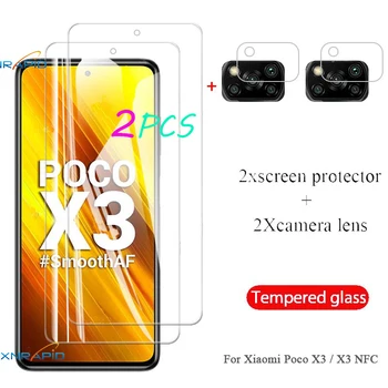 Rūdīta stikla Xiaomi maz X3 Poco X3 NFC Ekrāna Aizsargs, par Xaomi Maz Pock Poco X3 Kameras aizsargstikls x3nfc Filmu