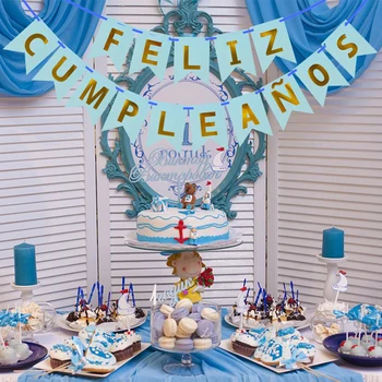 1gb spāņu Vēstuli Karoga Dzimšanas dienā, daudz laimes Dzimšanas dienā Banner Rotājumus Bērniem Pieaugušo Dzimšanas dienas svinības Fons Kulons Dekori