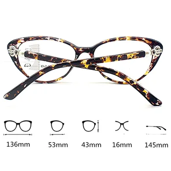 Cat Eye Progresējoša Multifokāla Lasīšanas Brilles Sievietēm Luksusa Retro Anti Zili Stari Presbyopic Brilles Krāsains Tr90 Ultravieglajiem