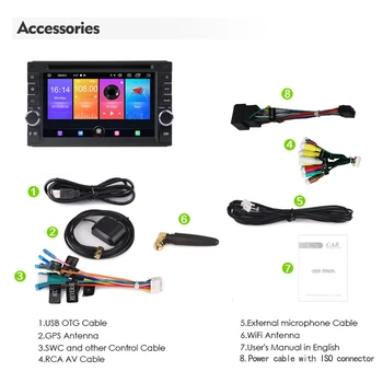 Android 10 Automašīnas Radio Multimediju Video Atskaņotājs, Audio Stereo Diktofons Touch Ekrāns, WIFI, Bluetooth, GPS Navigācijas 2 Din 2Din DVD Auto