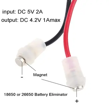 1m 3,7 V 18650 26650 Akumulatora Eliminator 5V USB 4,2 V Magnētiskās Strāvas Padeves Vadu Fanu Skaļrunis LED Lukturīti un vairāk