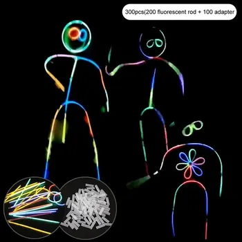 10pcs/komplekts Multi Color Glow Stick Gaismas Aproces, Kaklarotas Puse Gaismas Stick Deju Ziemassvētku Rotājumi Piederumu Bērniem Rotaļlietas