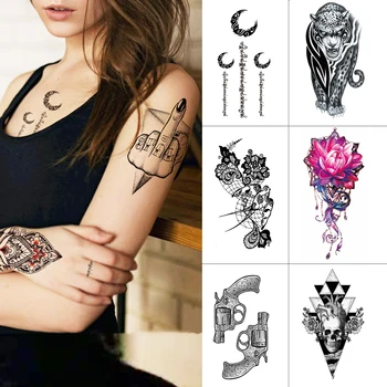 Ūdensnecaurlaidīgus Pagaidu Tetovējumu Uzlīmes Ziedu Rožu Flash Tetovējumiem Lalash Tetovējumiem Čūska Lauva Body Art Roku Viltus Piedurknēm Tetovējums Sievietēm