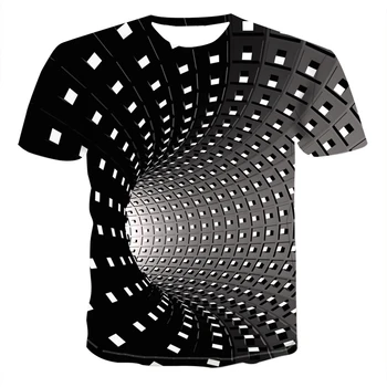 Vīriešu jaunu 3D vortex iespiests T-krekls, 3D iespiests T-krekls, 3D hip hop T-kreklu, ir 2021. vīriešu un sieviešu T-krekls