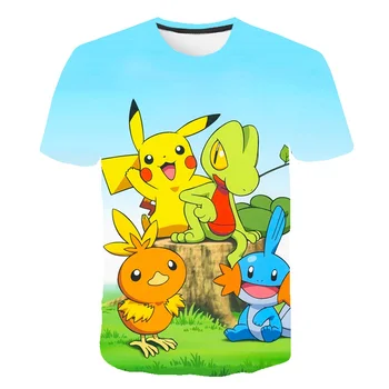 Modes Baby Zēni tshirt Bērniem, t krekli, Blūzes Bērniem Pokemon Topi Karikatūra Gadījuma Drukāt Apģērbs Bērniem Kostīmu Pokemon Krekls