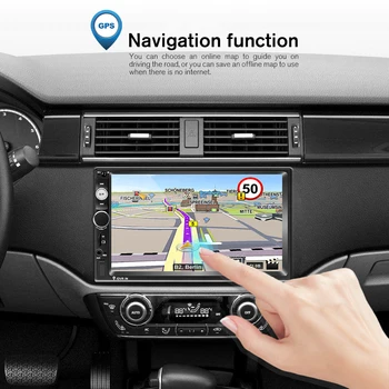 Hikity Android 9.1 Auto Multimedia Player 2 Din GPS Navigācijas Autoradio 7
