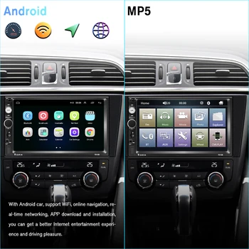 Hikity Android 9.1 Auto Multimedia Player 2 Din GPS Navigācijas Autoradio 7