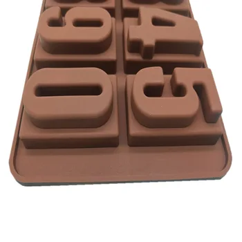 3D DIY Silikona Numuri Šokolādes Pelējuma Sīkfailus, Digitālā Pomādes Kūku Cepšanas Želejas Konfektes, Konditorejas Dekorēšanas Virtuves Piederumi