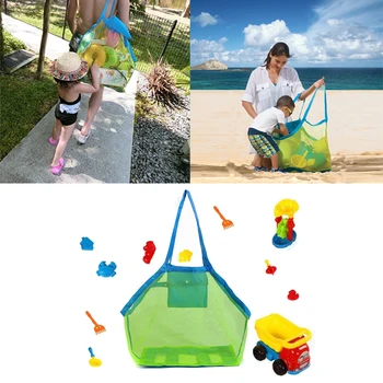 Bērniem Beach Acs Rotaļlietas Āra Glabāšanas Soma Bērniem, Saliekamie Smilšu Prom Neto Tote Portatīvo Vasaras Ūdens Spēlēt Instrumentu, Maza/Liela Izvēles
