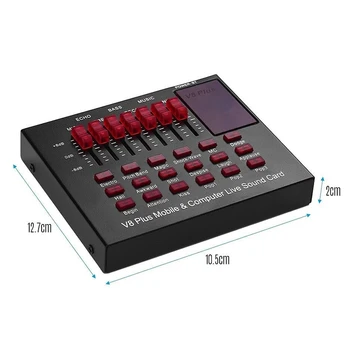 V8 Plus Uzlādējamu Mobilo un Datoru Live Skaņas Karte USB o Interfeiss ar Skaņas Efektiem, BT Savienojumu Dzied