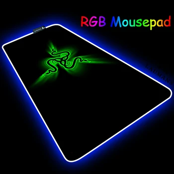 RGB Dators Gaismas Spēļu peles paliktnis Krāsains Lielu Mirdzošu LED Pagarināts Illuminated Keyboard Segu Galda Paklājiņš Peles Razer Pad