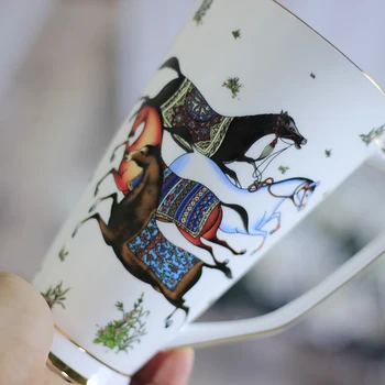 Kaulu Ķīnas Porcelāna Krūzes Kafijas tases Gudrs Krūzes Liela Jauda, 500ML Drinkware Dzimšanas dienas Dāvanu, Telpu Dekorēšana