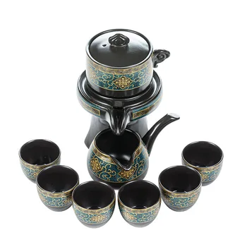 Keramikas un Akmens Slīpēšanas Pusautomātiskā Kung Fu Tējas Komplekts Radošo Wisteria Kokgriezums Tējas Ceremoniju Piederumi Ķīnas Tējas Komplekts