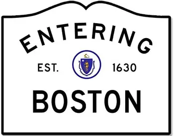 Amerikāņu Vinila Ienāk Bostonas Zīme Formas Uzlīmes (Šosejas rv Ceļu 1630)