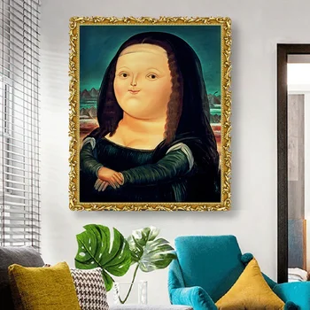 Kolumbija Mākslinieks Tauku Monas Lizas Gleznu Plakātu Izdrukāt Attēlu, Sienu Mākslas Dzīvojamās Istabas Gultas Vietas Ziemeļvalstu Cuadros Salons Tableaux Dekori